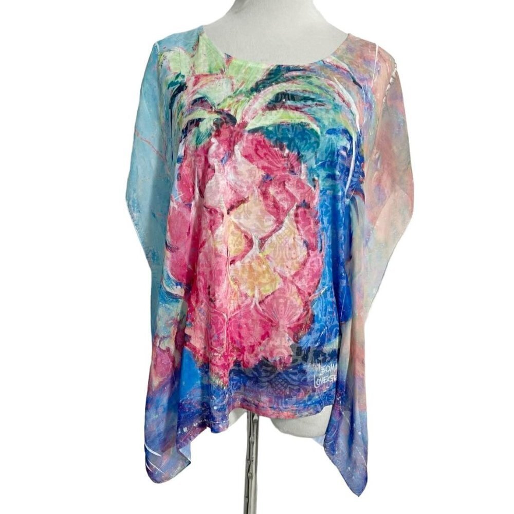 Leoma Lovegrove Medium  Top Blouse Colorful Vibrant Art to Wear
